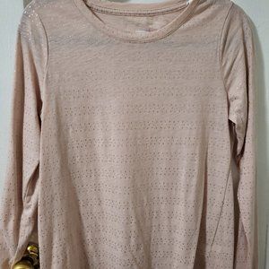 Sonoma crew neck pink and gold light sweater